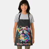Wag-tastic leuk spetterend kleurrijk hondenontwerp schort (Insitu)