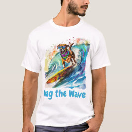 Wag the Wave - Surfhond Summer Beach Vibes T-shirt