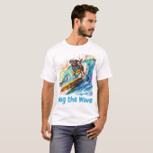 Wag the Wave - Surfhond Summer Beach Vibes T-shirt (Voorkant volledig)