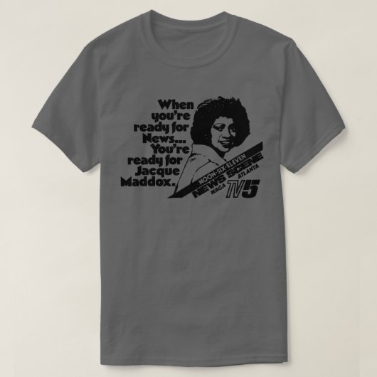 WAGA TV 5 Atlanta 1977 Jacque Maddox TShirt (Design voorkant)