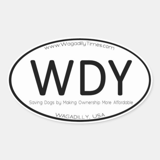 WAGADILLY Ovaal Plaats Bumpersticker Decal Ovale Sticker (Voorkant)