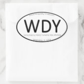 WAGADILLY Ovaal Plaats Bumpersticker Decal Ovale Sticker (Tas)