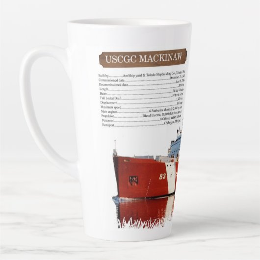 WAGB 83 Mackinaw red info latte mok (Links)