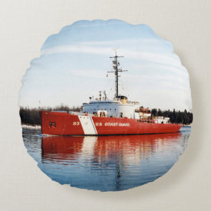 WAGB 83 Mackinaw rode en witte ronde kussen