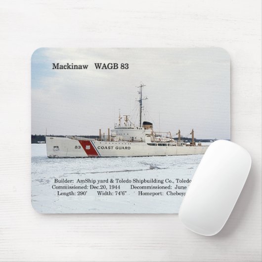 WAGB 83 Mackinaw white mousepad Muismat (Met muis)