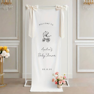 Wagen Baby Shower Welkom Spandoek