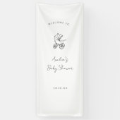 Wagen Baby Shower Welkom  Spandoek (Verticaal)