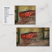 Wagen - Die oude rode wagen Visitekaartje (Voorkant / Achterkant)