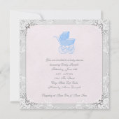  wagen Pram Genderneutraal Baby shower Kaart (Achterkant)