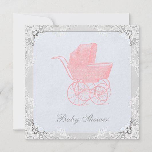  wagen Pram Genderneutraal Baby shower Kaart (Voorkant)