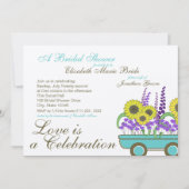 Wagen vol met bloemen Vrijgezellenfeest Kaart (Voorkant)