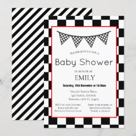 Wagenauto baby shower uitnodiging, verjaardag kaart
