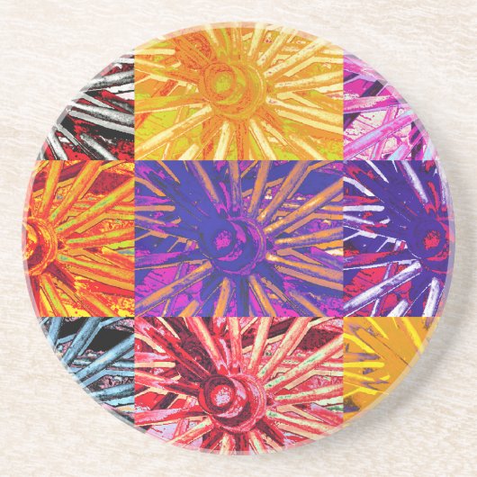 WAGENWIEL ZANDSTEEN ONDERZETTER (Voorkant)