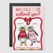 Waggel ik zonder jou Pinguïn koppels kerstmis (Voorkant / Achterkant)