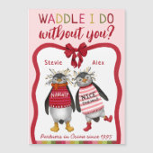 Waggel ik zonder jou Pinguïn koppels kerstmis (Voorkant)