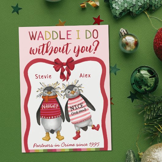 Waggel ik zonder jou Pinguïn koppels kerstmis