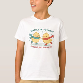 Waggelen in de Sneeuw Kuikens Kids T-shirt | Schat