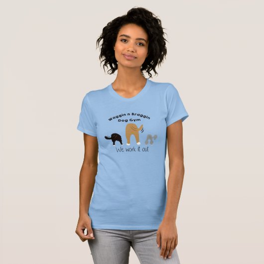 Waggin n Braggin Dog Gym T-shirt (Voorkant volledig)