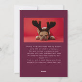 Wagging Door Winter Hond Cranberry Kerstmis Feestdagenkaart (Achterkant)