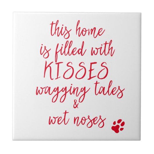 Wagging Tales & Nat Noses - Leuke Hond Quote Tegeltje (Voorkant)