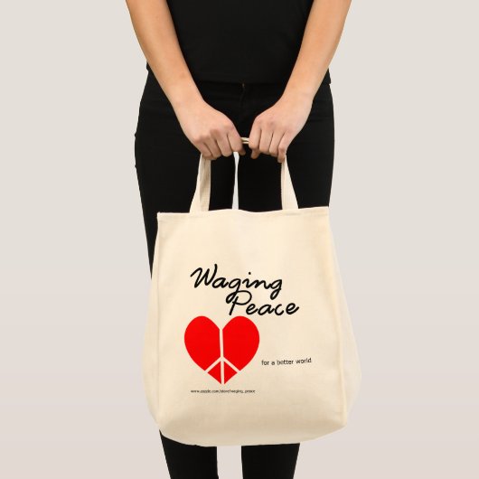 Waging Peace Heart canvas tas (Voorkant (product))