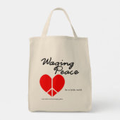 Waging Peace Heart canvas tas (Achterkant)
