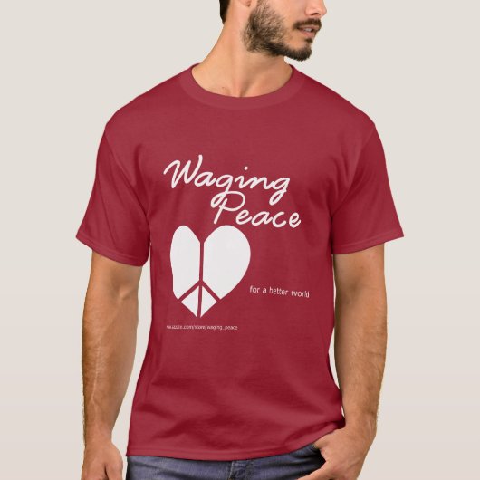 Waging Peace Heart donker T-shirt (Voorkant)