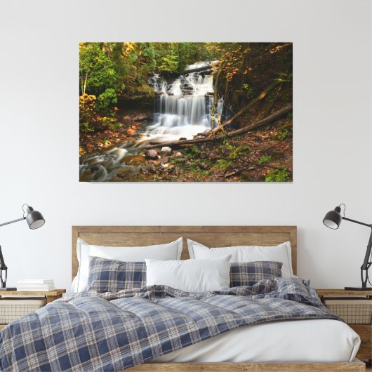 Wagner Falls in Autumn Canvas Afdruk (Insitu (Slaapkamer))