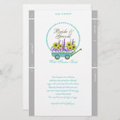 Wagon and Flowers Packet Sjabloon Wedding Favor (Voorkant / Achterkant)
