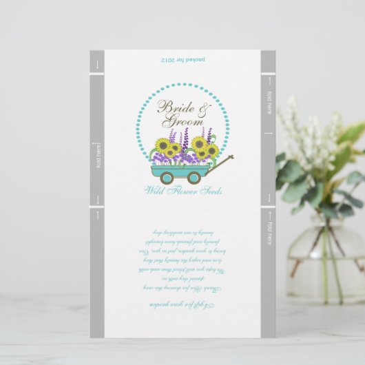 Wagon and Flowers Packet Sjabloon Wedding Favor (Staand voorkant)