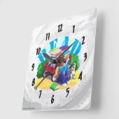 Wagon Art Square Wall klok in LEAD Book Wagon (Hoek)