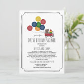 Wagon Beer ballonnen rijden op Baby shower neutraa Kaart (Staand voorkant)