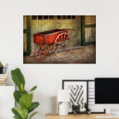 Wagon - Die oude rode wagen Poster (Thuiskantoor)