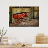 Wagon - Die oude rode wagen Poster (Keuken)