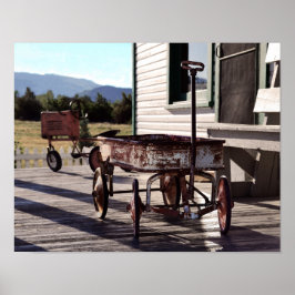  wagon- en tractordriewieler poster