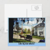 wagon, Greetings uit Ashland, Ohio U.S.A., Lik... Briefkaart (Voorkant / Achterkant)