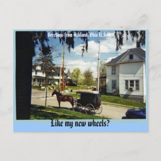 wagon, Greetings uit Ashland, Ohio U.S.A., Lik... Briefkaart