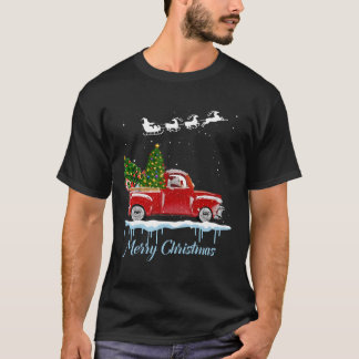  Wagon Kerst T-Shirt Tree Op Auto Xmas V