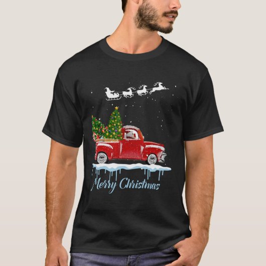  Wagon Kerst T-Shirt Tree Op Auto Xmas V (Voorkant)