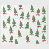 Wagon kerstboom cadeaupapier (Vlak)