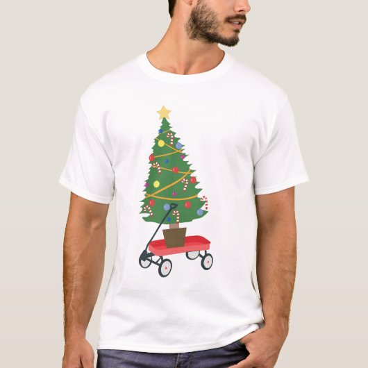 Wagon kerstboom t-shirt (Voorkant)