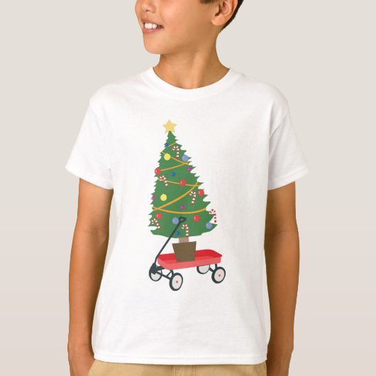 Wagon kerstboom t-shirt (Voorkant)
