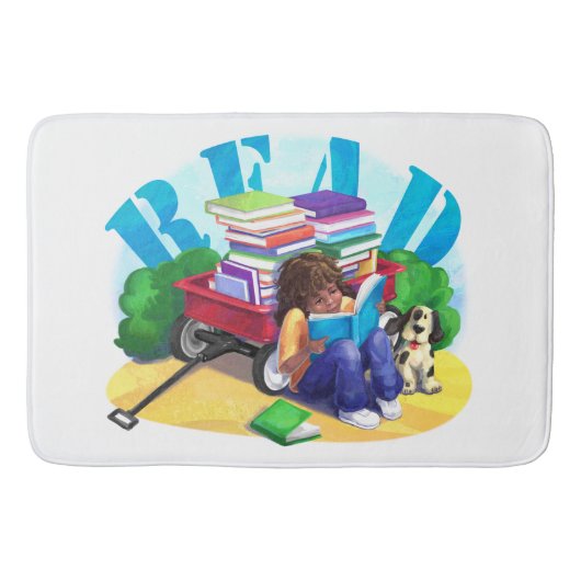 Wagon Kunst voor boek LEZEN Badmat (Voorkant)