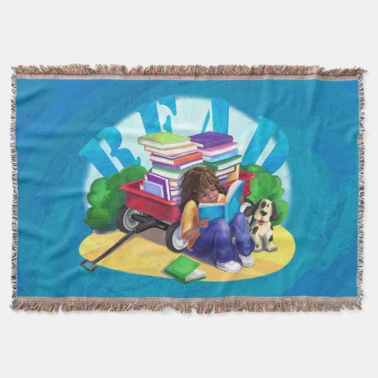 Wagon Kunst voor boek LEZEN Deken (Voorkant)