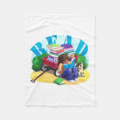 Wagon Kunst voor boek LEZEN Fleece Deken (Voorkant)