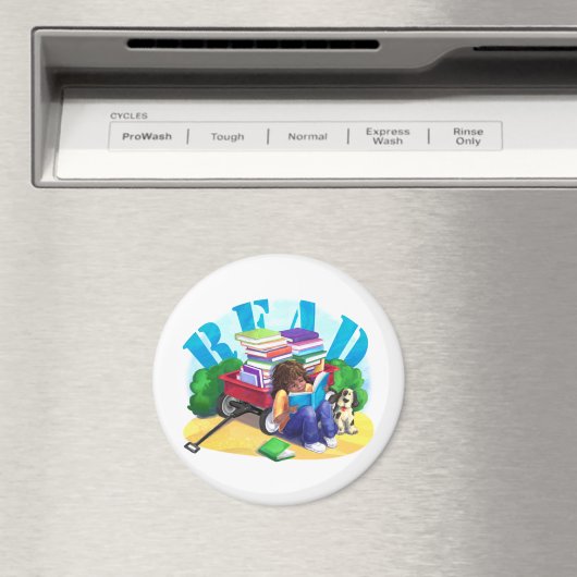 Wagon Kunst voor boek LEZEN Magneet (Insitu (Vaatwasser))