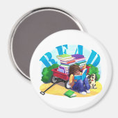 Wagon Kunst voor boek LEZEN Magneet (Voorkant / Achterkant)
