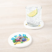 Wagon Kunst voor boek LEZEN Zandsteen Onderzetter (Zijkant)