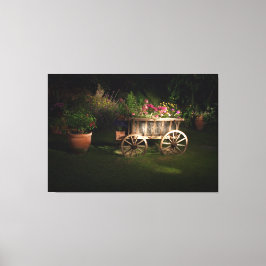  Wagon met bloemen Canvas Afdruk