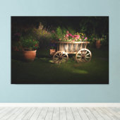  Wagon met bloemen Canvas Afdruk (Insitu (Houten vloer))